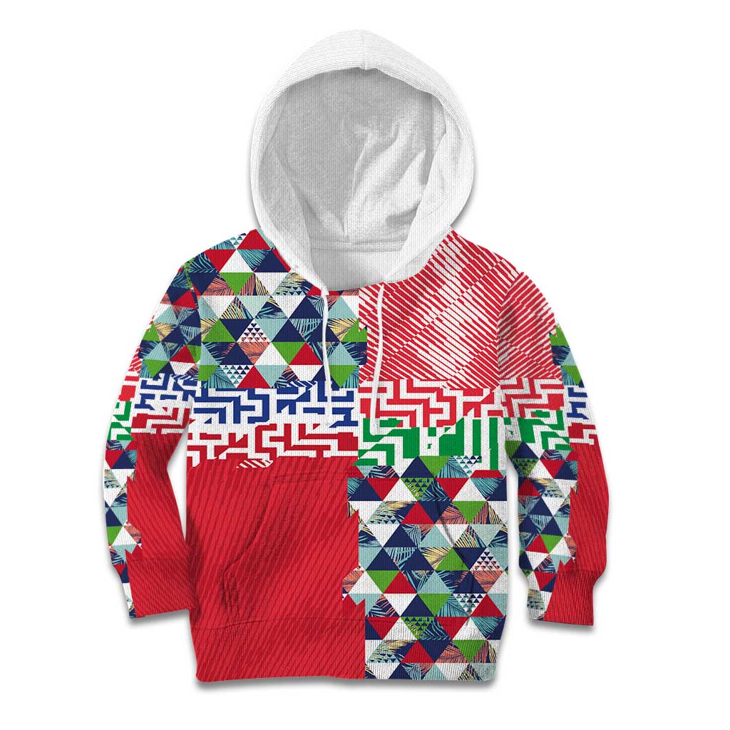 Hawaiian Floral Kakau Tropical Leaves-Sporty Style Kid Hoodie