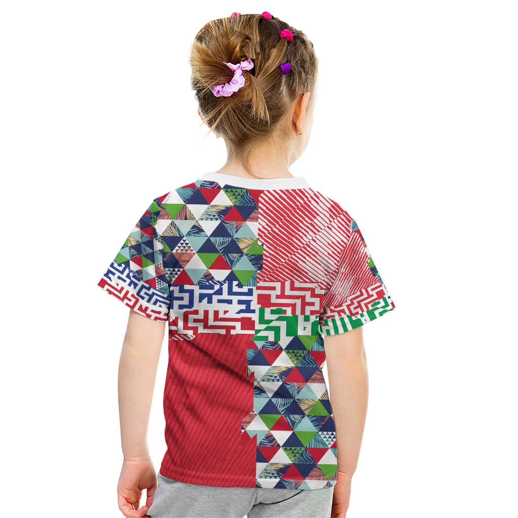 Hawaiian Floral Kakau Tropical Leaves-Sporty Style Kid T Shirt