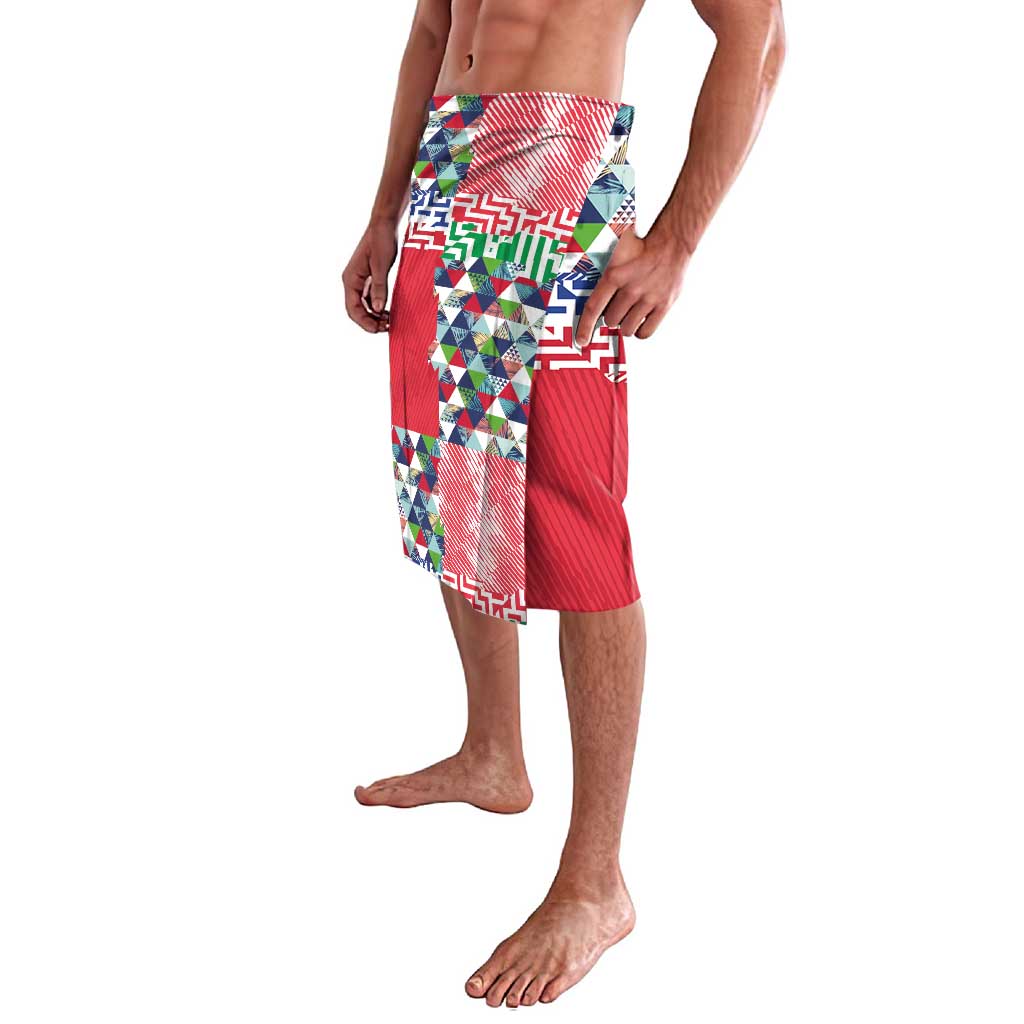 Hawaiian Floral Kakau Tropical Leaves-Sporty Style Lavalava