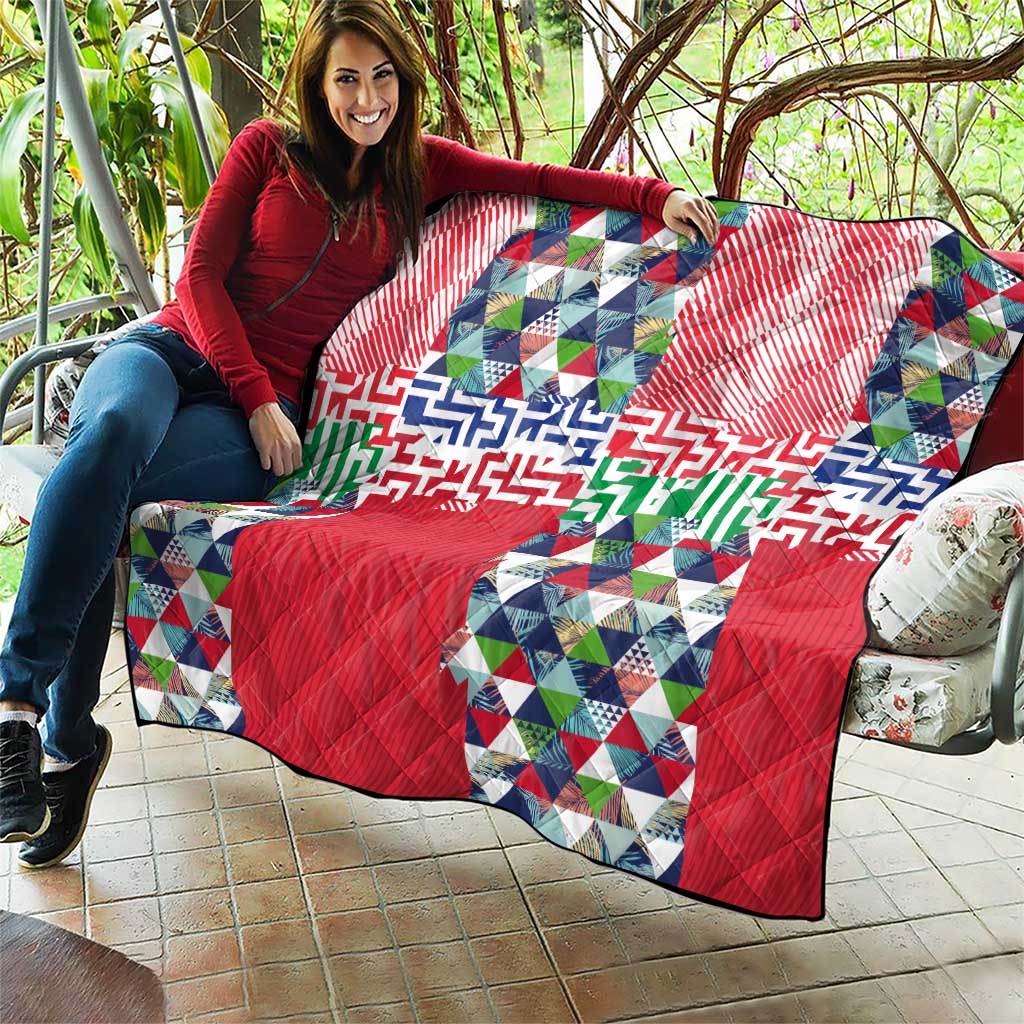 Hawaiian Floral Kakau Tropical Leaves-Sporty Style Quilt