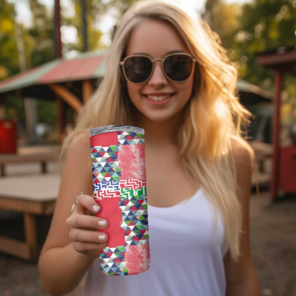 Hawaiian Floral Kakau Tropical Leaves-Sporty Style Skinny Tumbler