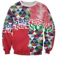 Hawaiian Floral Kakau Tropical Leaves-Sporty Style Sweatshirt