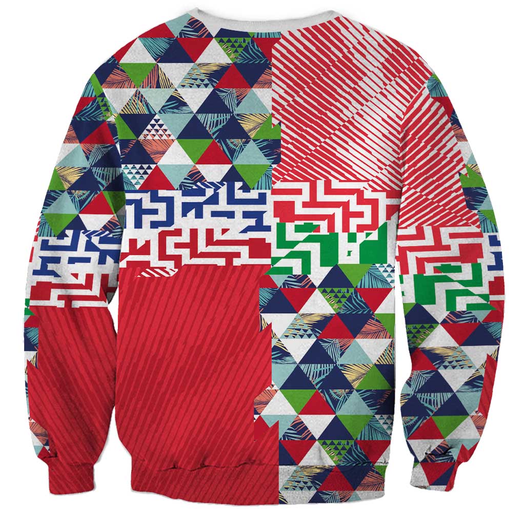 Hawaiian Floral Kakau Tropical Leaves-Sporty Style Sweatshirt