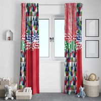 Hawaiian Floral Kakau Tropical Leaves-Sporty Style Window Curtain