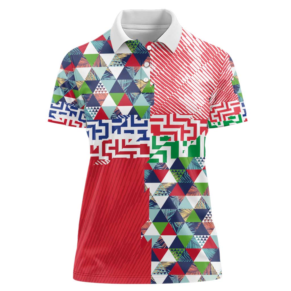 Hawaiian Floral Kakau Tropical Leaves-Sporty Style Women Polo Shirt LT03 Female Art - Polynesian Pride