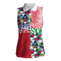 Hawaiian Floral Kakau Tropical Leaves-Sporty Style Women Sleeveless Polo Shirt LT03 Female Art - Polynesian Pride