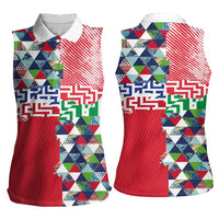 Hawaiian Floral Kakau Tropical Leaves-Sporty Style Women Sleeveless Polo Shirt LT03 - Polynesian Pride