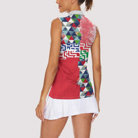 Hawaiian Floral Kakau Tropical Leaves-Sporty Style Women Sleeveless Polo Shirt LT03 - Polynesian Pride