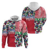 Hawaiian Floral Kakau Tropical Leaves-Sporty Style Zip Hoodie