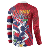 Hawaii Runner-Kakau Art with Lei and Plumeria Button Sweatshirt