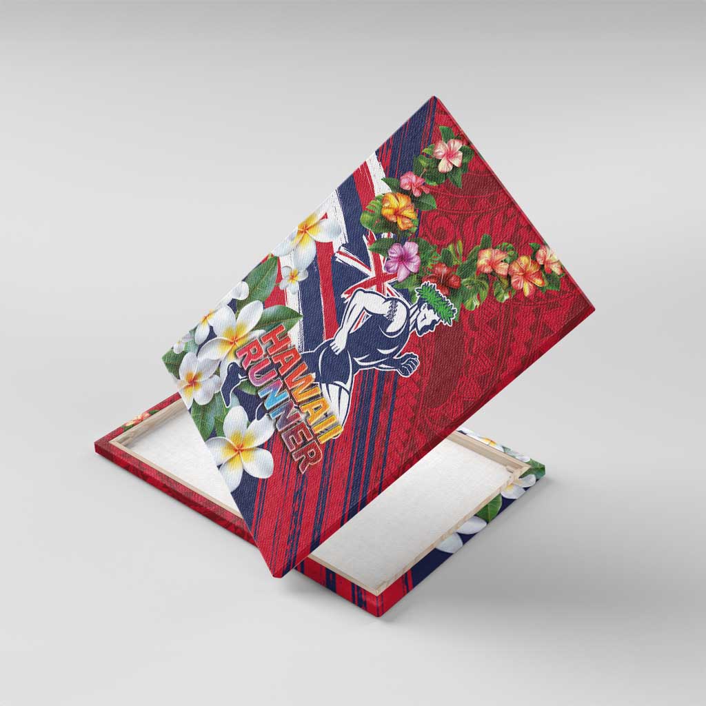 Hawaii Runner-Kakau Art with Lei and Plumeria Canvas Wall Art