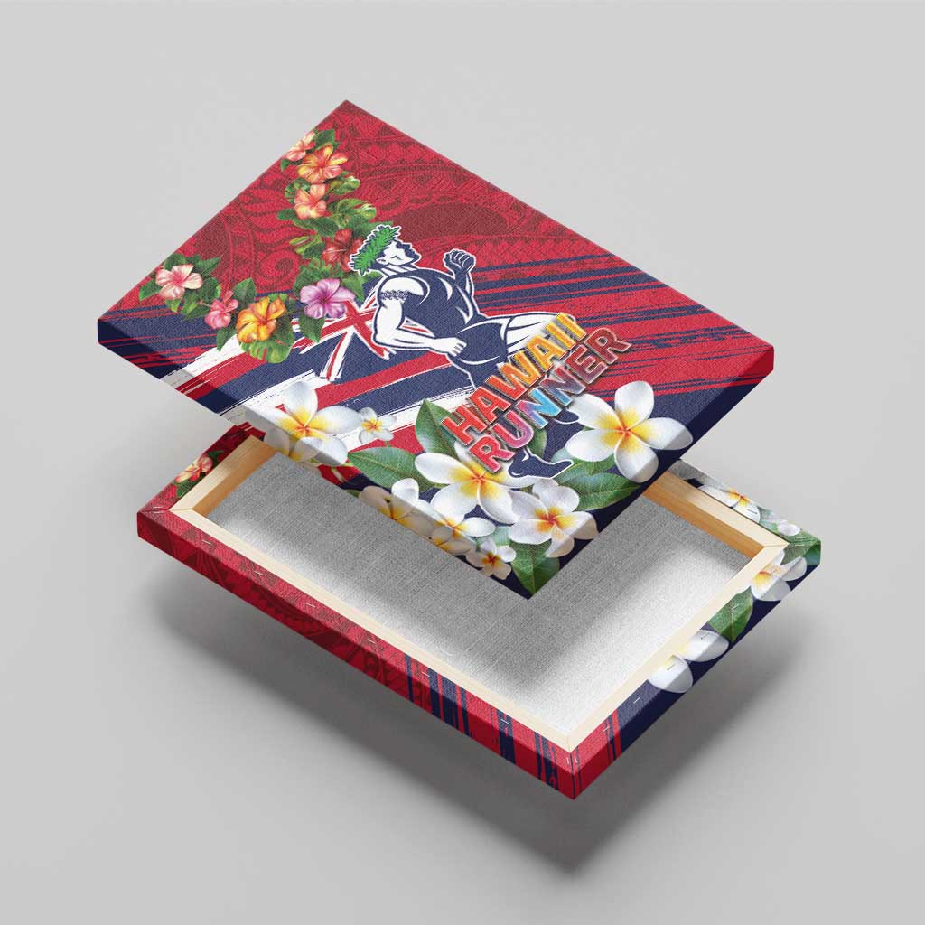 Hawaii Runner-Kakau Art with Lei and Plumeria Canvas Wall Art