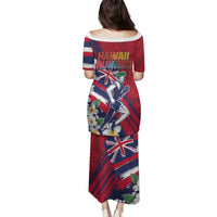 Hawaii Runner-Kakau Art with Lei and Plumeria Family Matching Puletasi and Hawaiian Shirt