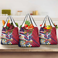 Hawaii Runner-Kakau Art with Lei and Plumeria Grocery Bag