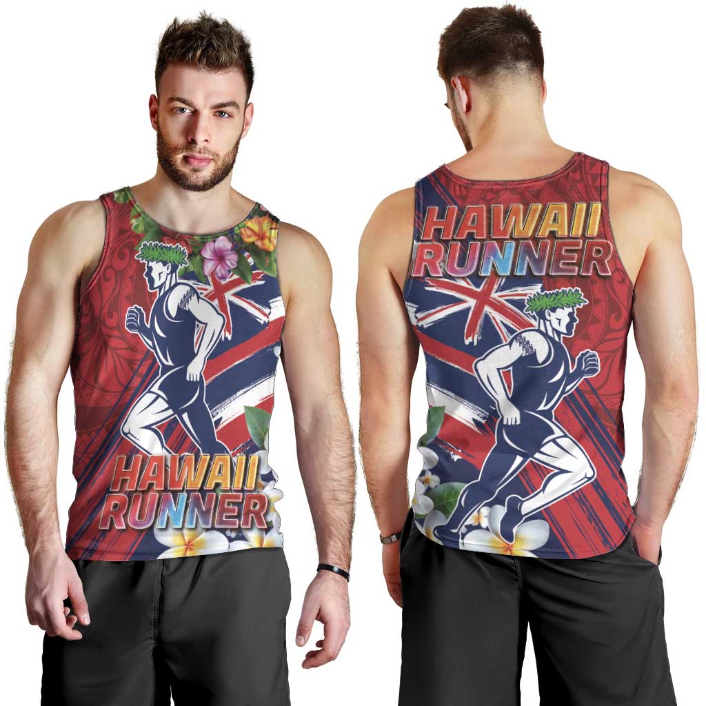 Hawaii Runner-Kakau Art with Lei and Plumeria Men Tank Top