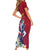 Hawaii Runner-Kakau Art with Lei and Plumeria Short Sleeve Bodycon Dress