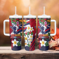 Hawaii Runner-Kakau Art with Lei and Plumeria Tumbler With Handle