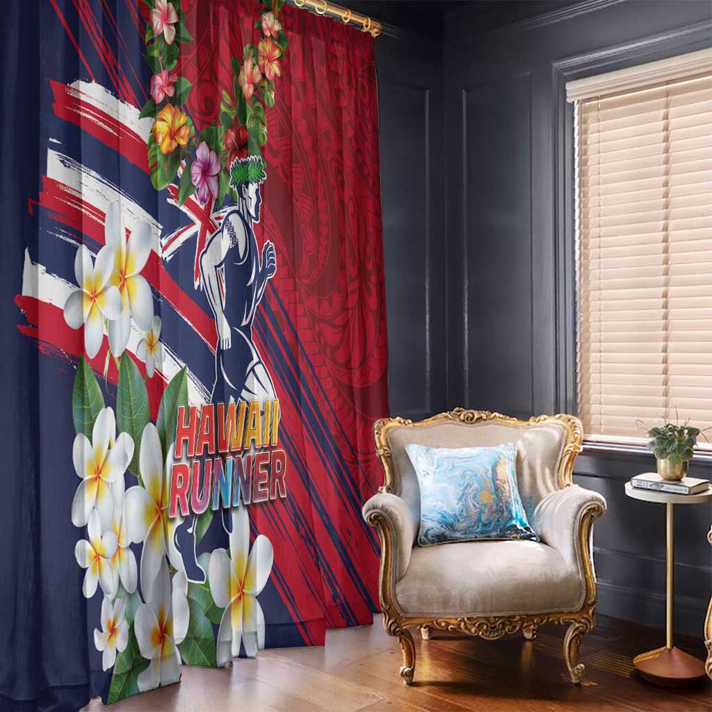 Hawaii Runner-Kakau Art with Lei and Plumeria Window Curtain