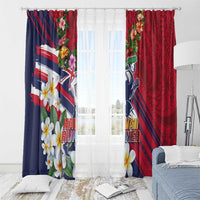 Hawaii Runner-Kakau Art with Lei and Plumeria Window Curtain