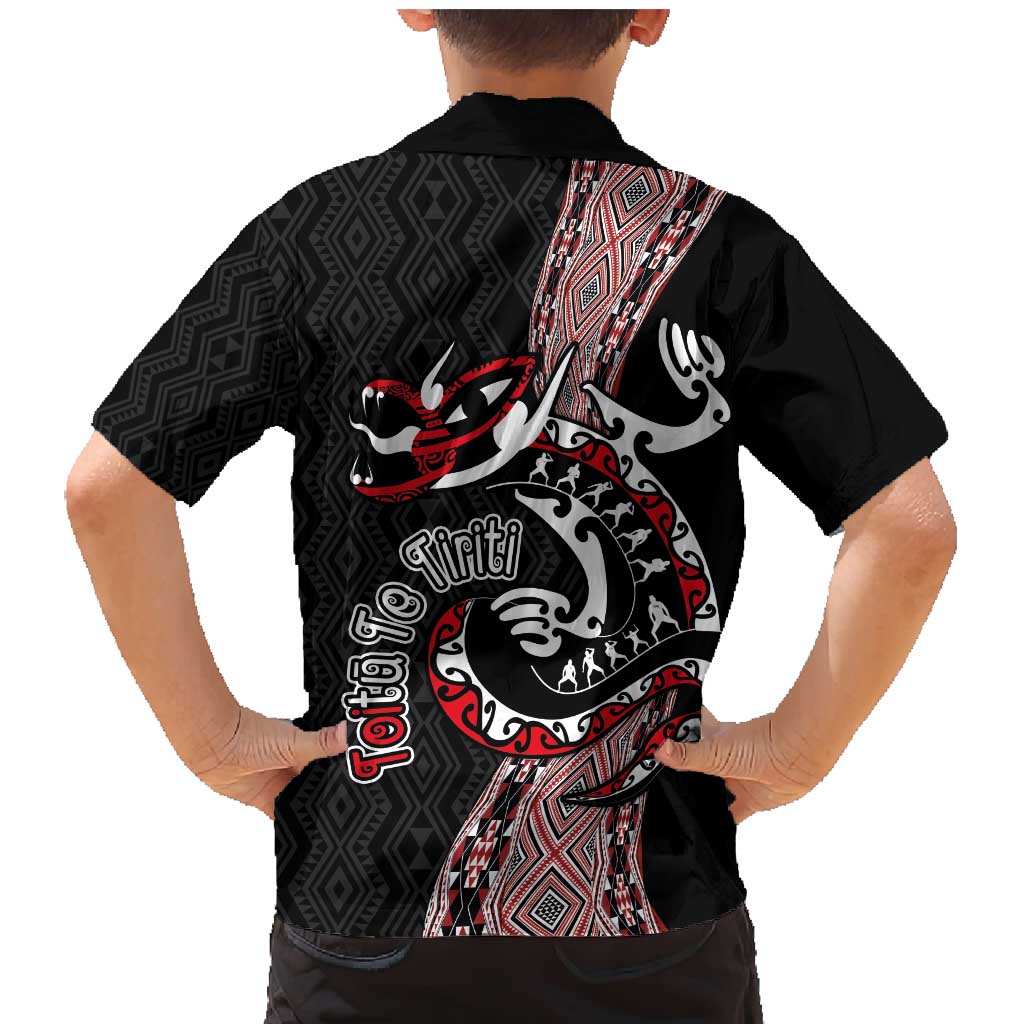 Aotearoa Toitu Te Tiriti Taniko Family Matching Mermaid Dress and Hawaiian Shirt Maori Taniwha Haka - Honour the Treaty