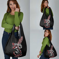 Aotearoa Toitu Te Tiriti Taniko Grocery Bag Maori Taniwha Haka - Honour the Treaty