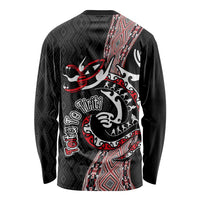 Aotearoa Toitu Te Tiriti Taniko Long Sleeve Shirt Maori Taniwha Haka - Honour the Treaty LT03 - Polynesian Pride