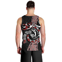 Aotearoa Toitu Te Tiriti Taniko Men Tank Top Maori Taniwha Haka - Honour the Treaty LT03 - Polynesian Pride