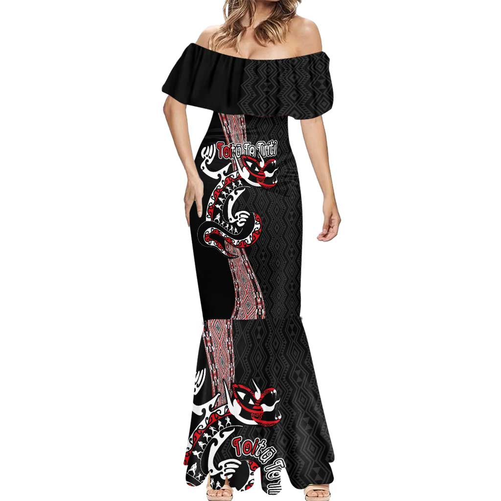Aotearoa Toitu Te Tiriti Taniko Mermaid Dress Maori Taniwha Haka - Honour the Treaty LT03 - Polynesian Pride
