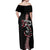 Aotearoa Toitu Te Tiriti Taniko Off Shoulder Maxi Dress Maori Taniwha Haka - Honour the Treaty