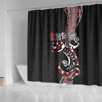 Aotearoa Toitu Te Tiriti Taniko Shower Curtain Maori Taniwha Haka - Honour the Treaty LT03 - Polynesian Pride