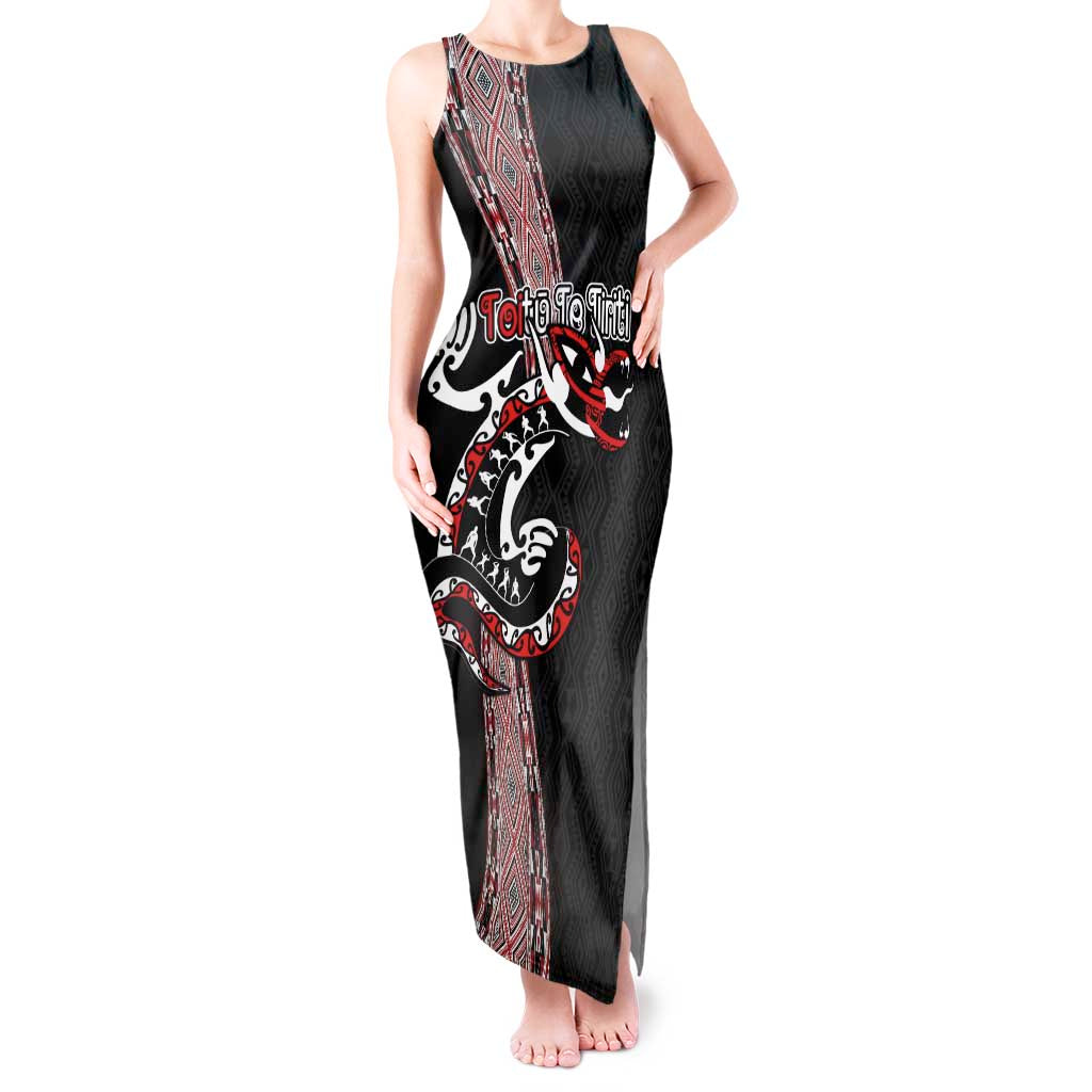 Aotearoa Toitu Te Tiriti Taniko Tank Maxi Dress Maori Taniwha Haka - Honour the Treaty