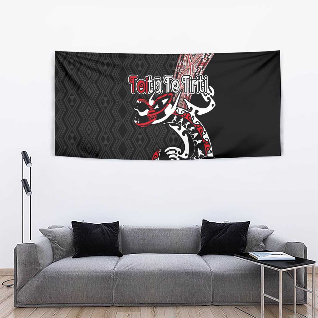 Aotearoa Toitu Te Tiriti Taniko Tapestry Maori Taniwha Haka - Honour the Treaty