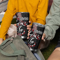 Aotearoa Toitu Te Tiriti Taniko Tumbler Cup Maori Taniwha Haka - Honour the Treaty