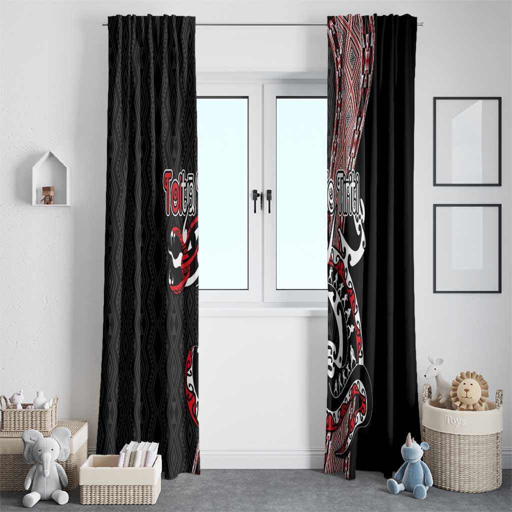 Aotearoa Toitu Te Tiriti Taniko Window Curtain Maori Taniwha Haka - Honour the Treaty