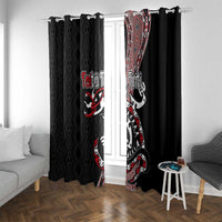Aotearoa Toitu Te Tiriti Taniko Window Curtain Maori Taniwha Haka - Honour the Treaty