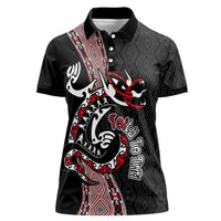 Aotearoa Toitu Te Tiriti Taniko Women Polo Shirt Maori Taniwha Haka - Honour the Treaty