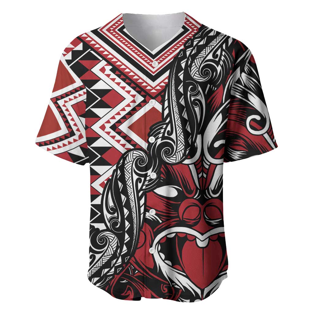 Aotearoa Maori Moko Art with Taniko Half Style Baseball Jersey