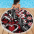 Aotearoa Maori Moko Art with Taniko Half Style Beach Blanket