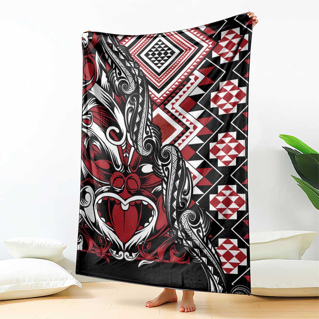 Aotearoa Maori Moko Art with Taniko Half Style Blanket