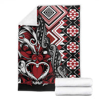 Aotearoa Maori Moko Art with Taniko Half Style Blanket