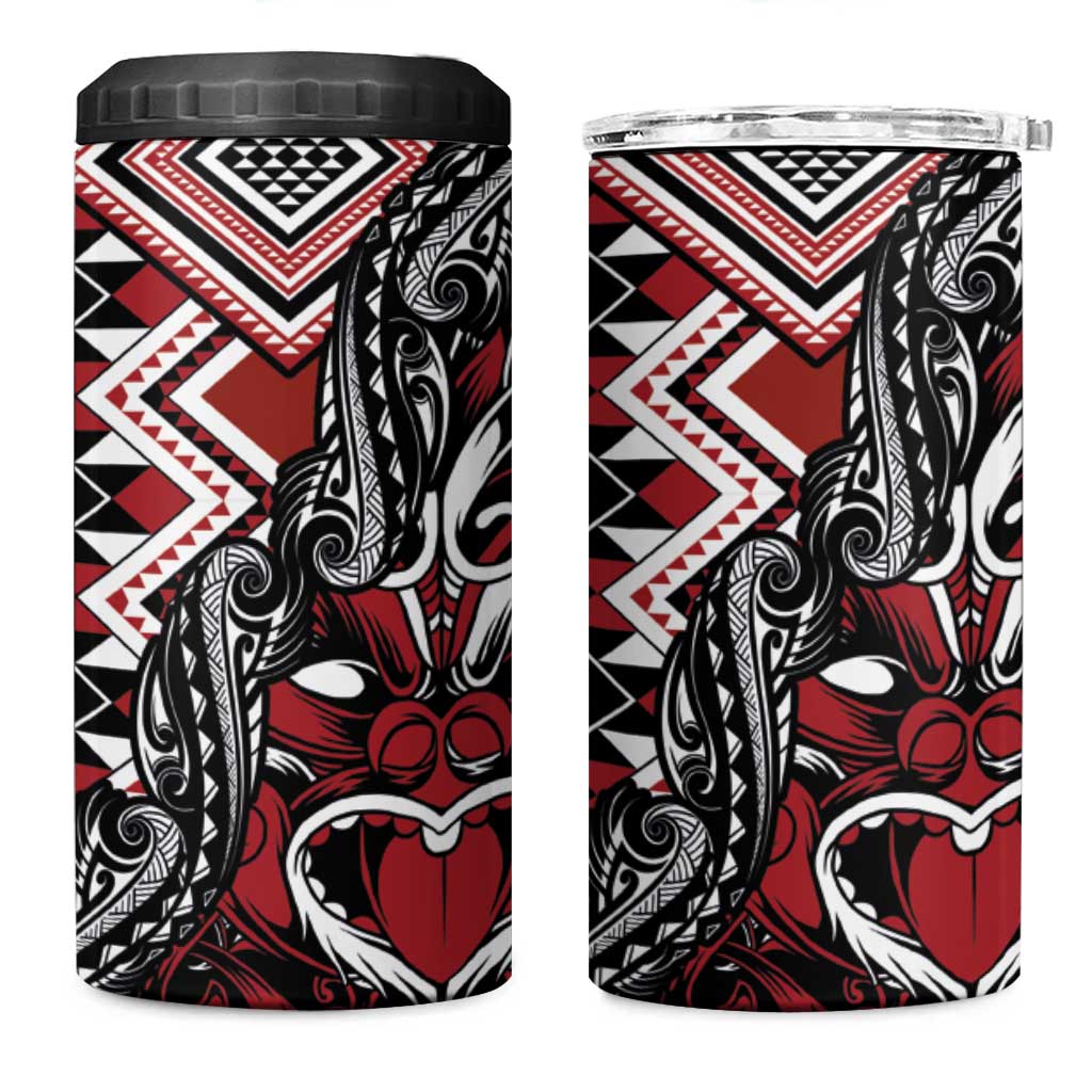 Aotearoa Maori Moko Art with Taniko Half Style 4 in 1 Can Cooler Tumbler