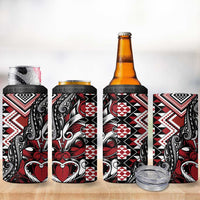 Aotearoa Maori Moko Art with Taniko Half Style 4 in 1 Can Cooler Tumbler