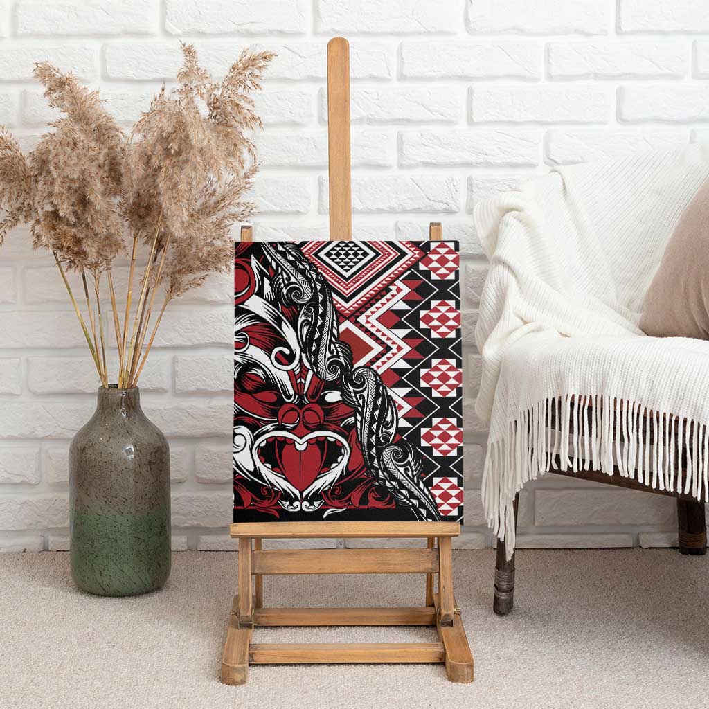 Aotearoa Maori Moko Art with Taniko Half Style Canvas Wall Art