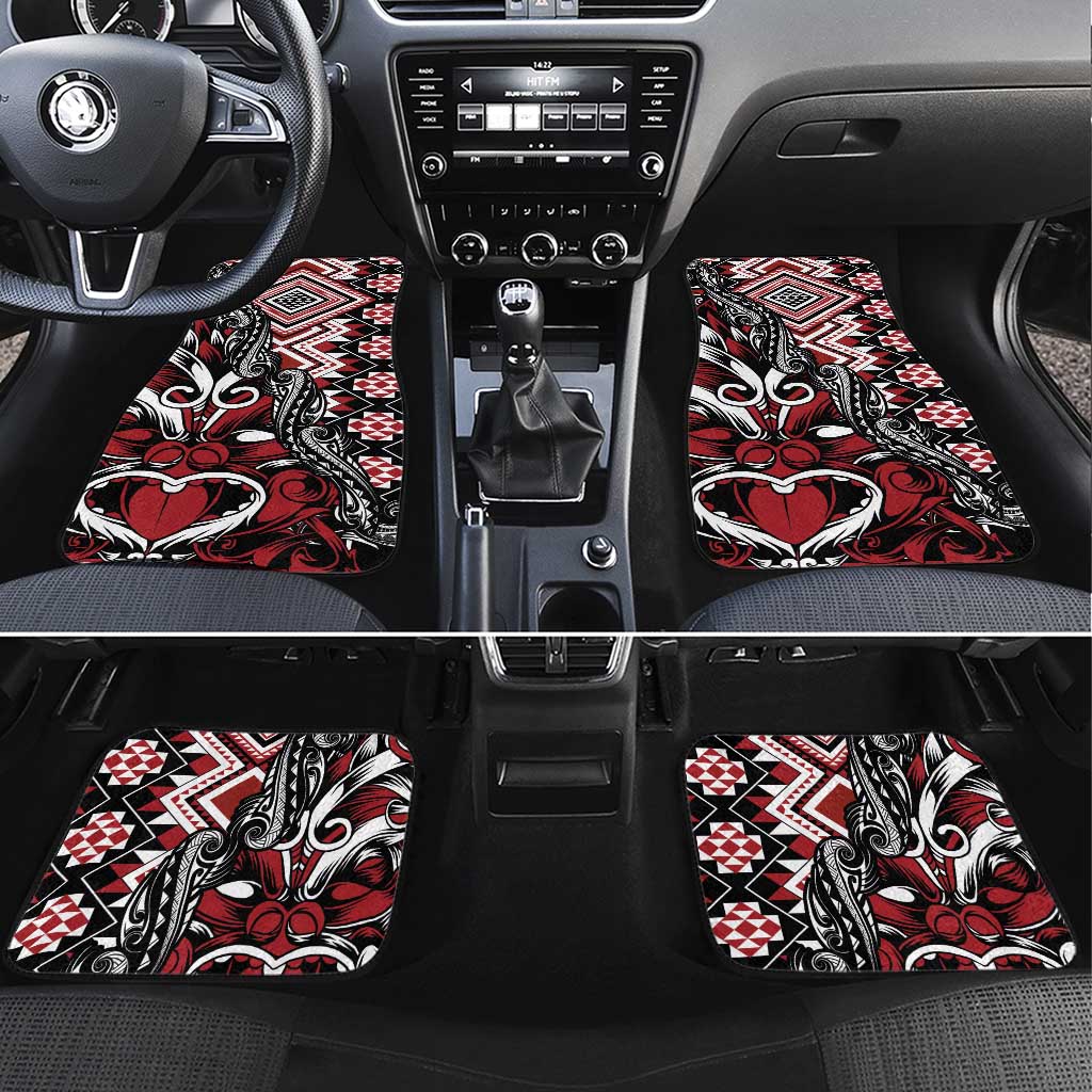 Aotearoa Maori Moko Art with Taniko Half Style Car Mats