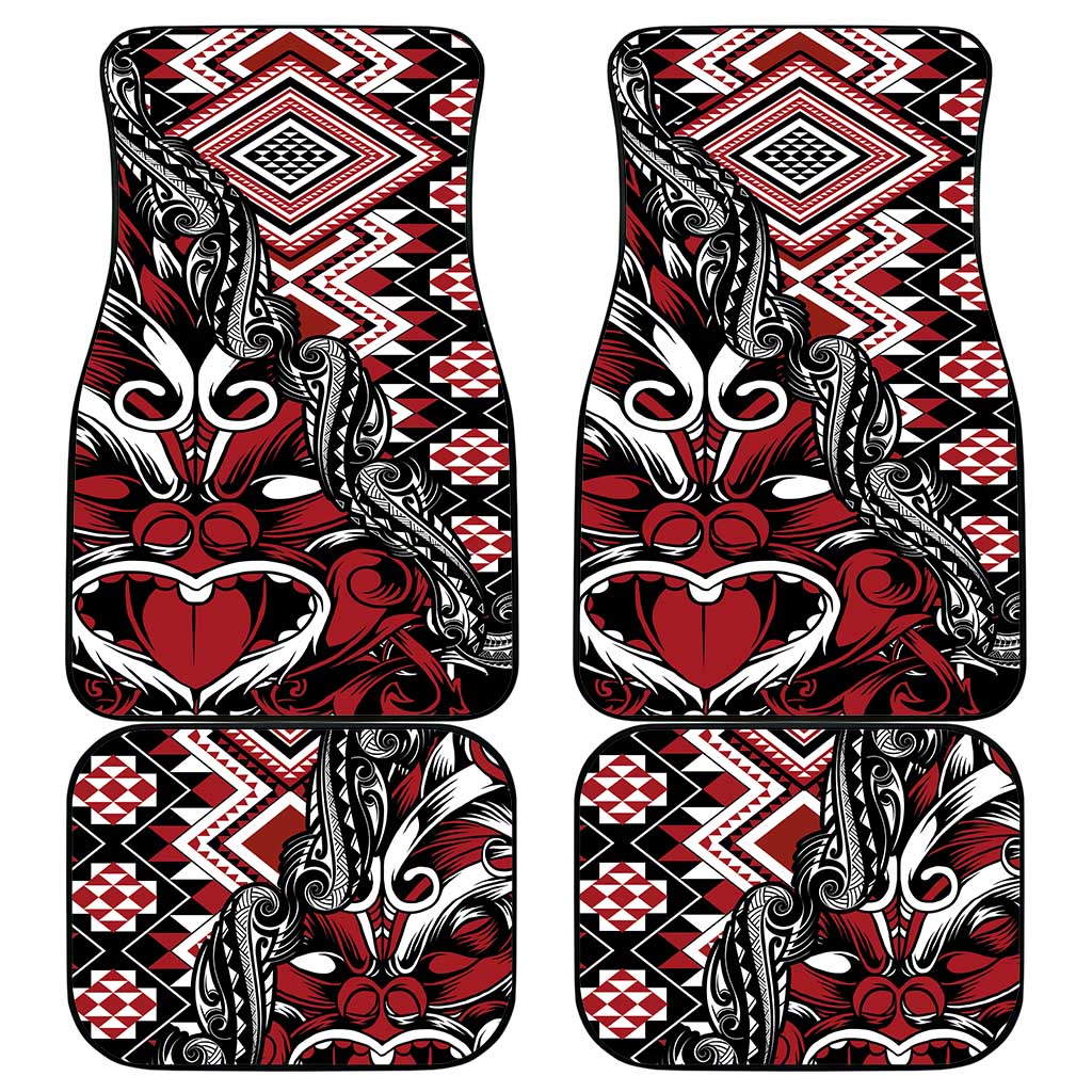 Aotearoa Maori Moko Art with Taniko Half Style Car Mats
