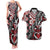 Aotearoa Maori Moko Art with Taniko Half Style Couples Matching Tank Maxi Dress and Hawaiian Shirt