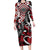 Aotearoa Maori Moko Art with Taniko Half Style Family Matching Long Sleeve Bodycon Dress and Hawaiian Shirt