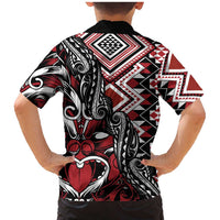 Aotearoa Maori Moko Art with Taniko Half Style Family Matching Mermaid Dress and Hawaiian Shirt