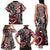 Aotearoa Maori Moko Art with Taniko Half Style Family Matching Tank Maxi Dress and Hawaiian Shirt