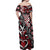 Aotearoa Maori Moko Art with Taniko Half Style Off Shoulder Maxi Dress